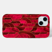 Coques Case-Mate iPhone Royal Red and Gold Art Déco Motif (Verso (horizontal))