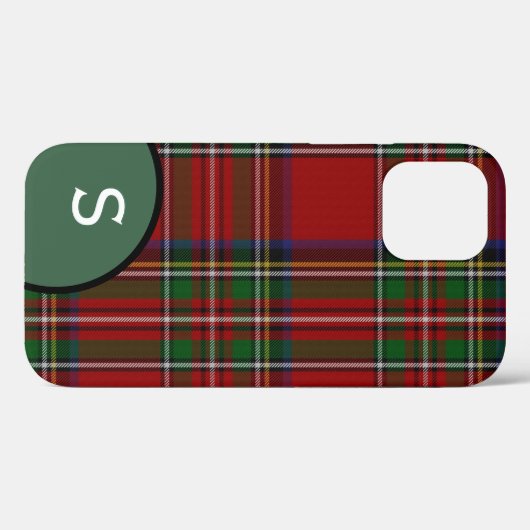 Coques Case-Mate iPhone Royal Stewart Plaid Monogrammé (Verso (horizontal))