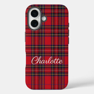 Coques iPhone 16 Royal Stewart Tartan Red Plaid