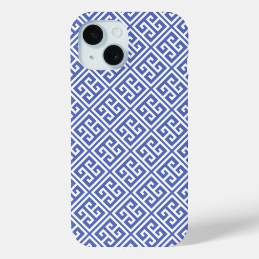 Coques Case-Mate iPhone Royale Blue Greek Key (Verso)