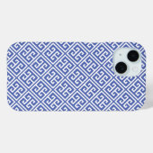 Coques Case-Mate iPhone Royale Blue Greek Key (Verso (horizontal))