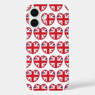 Coques iPhone 16 Royaume-Uni Union Jack Flag Heart