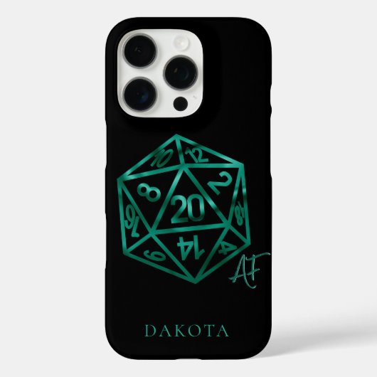 Coques Case-Mate iPhone RPG Crit AF | Émeraude Imaginaire Table Gamer Dice (Verso)