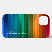 Coques Case-Mate iPhone Ruban arc-en-ciel personnalisé bande robuste iPhon (Verso (horizontal))