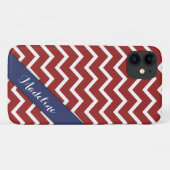 Coques Case-Mate iPhone Ruban bleu Chevron Rouge Blanc tendance (Dos (Horizontal))