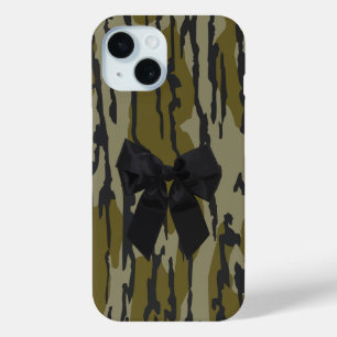 Coque Pour iPhone 15 Ruban Camo Cute Bow Bottomland pour Femmes et Fill