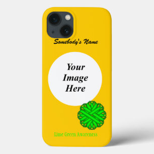 iPhone 13 Case Ruban de fleurs vert de chaux Tmpl par Kenneth Yon