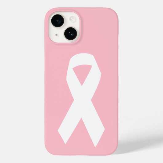 Coques Case-Mate iPhone Ruban de sensibilisation rose et blanc (Verso)