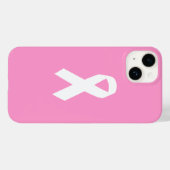 Coques Case-Mate iPhone Ruban de sensibilisation sur fond rose (Verso (horizontal))