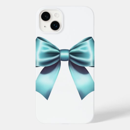 Coques Case-Mate iPhone Ruban élégant et girly Bleu Turquoise (Verso)