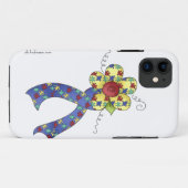 Coques Case-Mate iPhone Ruban et fleur de conscience de puzzle d'autisme (Dos (Horizontal))