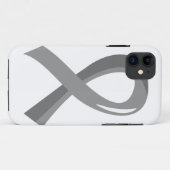 Coques Case-Mate iPhone Ruban gris 3 de tumeur cérébrale (Dos (Horizontal))