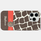 Coques Case-Mate iPhone Ruban imprimé Motif Giraffe et strass (Verso (horizontal))