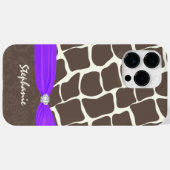 Coques Case-Mate iPhone Ruban imprimé Motif Giraffe et strass (Verso (horizontal))