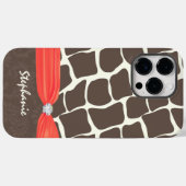 Coques Case-Mate iPhone Ruban imprimé Motif Giraffe et strass (Verso (horizontal))