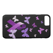 Coques Case-Mate iPhone Ruban pourpre de conscience (Dos (Horizontal))