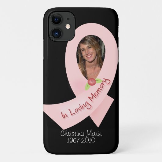 Coques Case-Mate iPhone Ruban rose dans la mémoire du modèle photo (Dos)