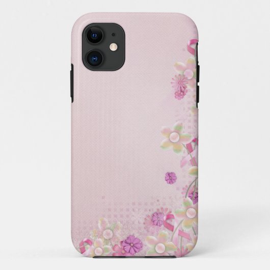 Coques Case-Mate iPhone Ruban rose et fleurs (Dos)