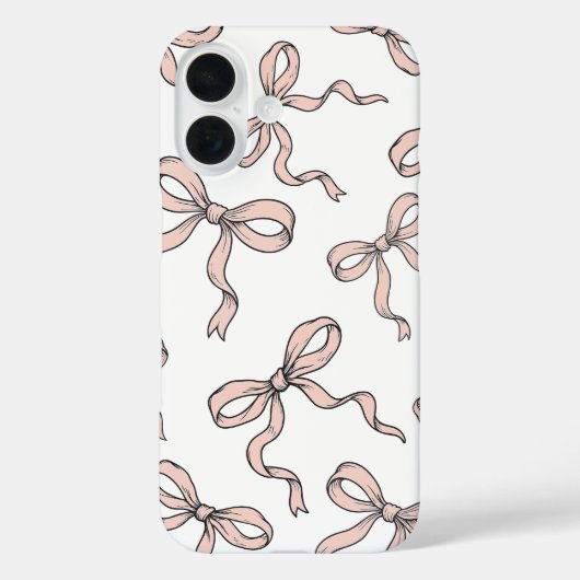 Coques Case-Mate iPhone Ruban rose mignon et tendance en noir (Verso)
