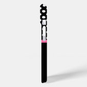 Coques Case-Mate iPhone Ruban rose Noir & Blanc Pois Nom (Verso / Gauche)