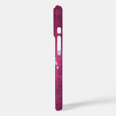 Coques Case-Mate iPhone Ruban rose sur Damas magenta (Verso / Gauche)
