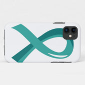 Coques Case-Mate iPhone Ruban turquoise 3 de Cancer ovarien (Dos (Horizontal))