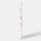Coques Case-Mate iPhone Rubans Coquette Rose Monogrammés Rayés (Verso / Gauche)