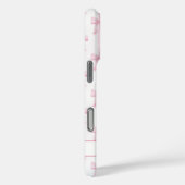 Coques Case-Mate iPhone Rubans Coquette Rose Monogrammés Rayés (Verso / Droite)