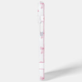 Coques Case-Mate iPhone Rubans Coquette Rose Monogrammes Rayés (Verso / Gauche)