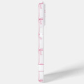 Coques Case-Mate iPhone Rubans Coquette Rose Monogrammes Rayés (Verso / Droite)