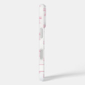 Coques Case-Mate iPhone Rubans Coquette Rose Monogrammés Rayés (Verso / Droite)