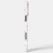 Coques Case-Mate iPhone Rubans Coquette Rose Monogrammés Rayés (Verso / Droite)