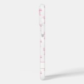 Coques Case-Mate iPhone Rubans Coquette Rose Monogrammés Rayés (Verso / Gauche)