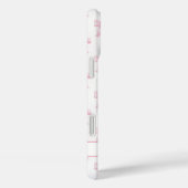 Coques Case-Mate iPhone Rubans Coquette Rose Monogrammés Rayés (Verso / Droite)
