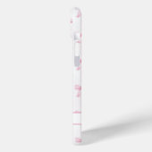Coques Case-Mate iPhone Rubans Coquette Rose Monogrammés Rayés (Verso / Gauche)