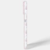 Coques Case-Mate iPhone Rubans Coquette Rose sur Monogramme à Rayures (Verso / Gauche)