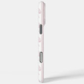 Coques Case-Mate iPhone Rubans Coquette Rose sur Monogramme à Rayures (Verso / Droite)