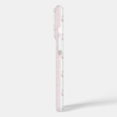 Coques Case-Mate iPhone Rubans Coquette Rose sur Monogramme à Rayures (Verso / Gauche)