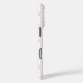 Coques Case-Mate iPhone Rubans Coquette Rose sur Monogramme à Rayures (Verso / Droite)