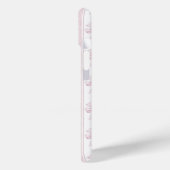 Coques Case-Mate iPhone Rubans Coquette Rose sur Monogramme à Rayures (Verso / Gauche)