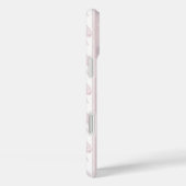 Coques Case-Mate iPhone Rubans Coquette Rose sur Monogramme à Rayures (Verso / Droite)