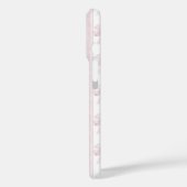 Coques Case-Mate iPhone Rubans Coquette Roses sur Monogramme à Rayures (Verso / Gauche)