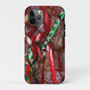 Case-Mate iPhone Case Rubans de Noël Rouge Vert et Or Vacances