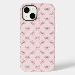 Coque Pour iPhone 14 Rubans de satin rose délicat perles coquette girly