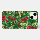 Coques Case-Mate iPhone Rubans Feuille Poinsettia Fir Noël Floral | (Verso (horizontal))