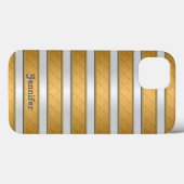 Coques Case-Mate iPhone Rubans personnalisés rayures dorées Art (Verso (horizontal))