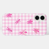 Coques Case-Mate iPhone Rubans rose Papillon pour le cancer du sein surviv (Verso (horizontal))