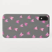 Coques Case-Mate iPhone rubans roses papillons de sensibilisation au cance (Dos (Horizontal))