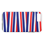 Coques Case-Mate iPhone Rubans Rouges, Blancs et Bleus (Dos (Horizontal))