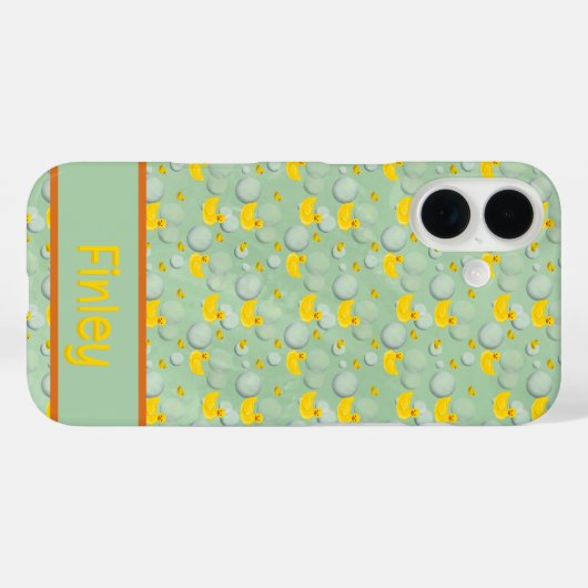 Coques Case-Mate iPhone Rubber ducks and bubbles pattern (Verso (horizontal))